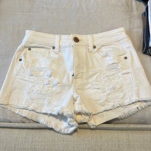 American eagle white denim shorts